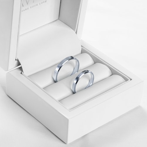 Obrączki ślubne: białe złoto, z fazą, 3 mm